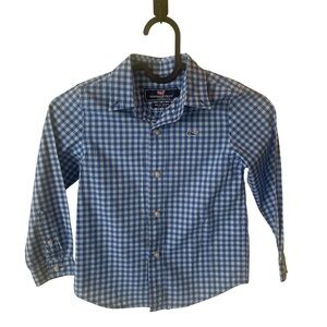 Vineyard Vines Kids Checkered Blue and White Polo